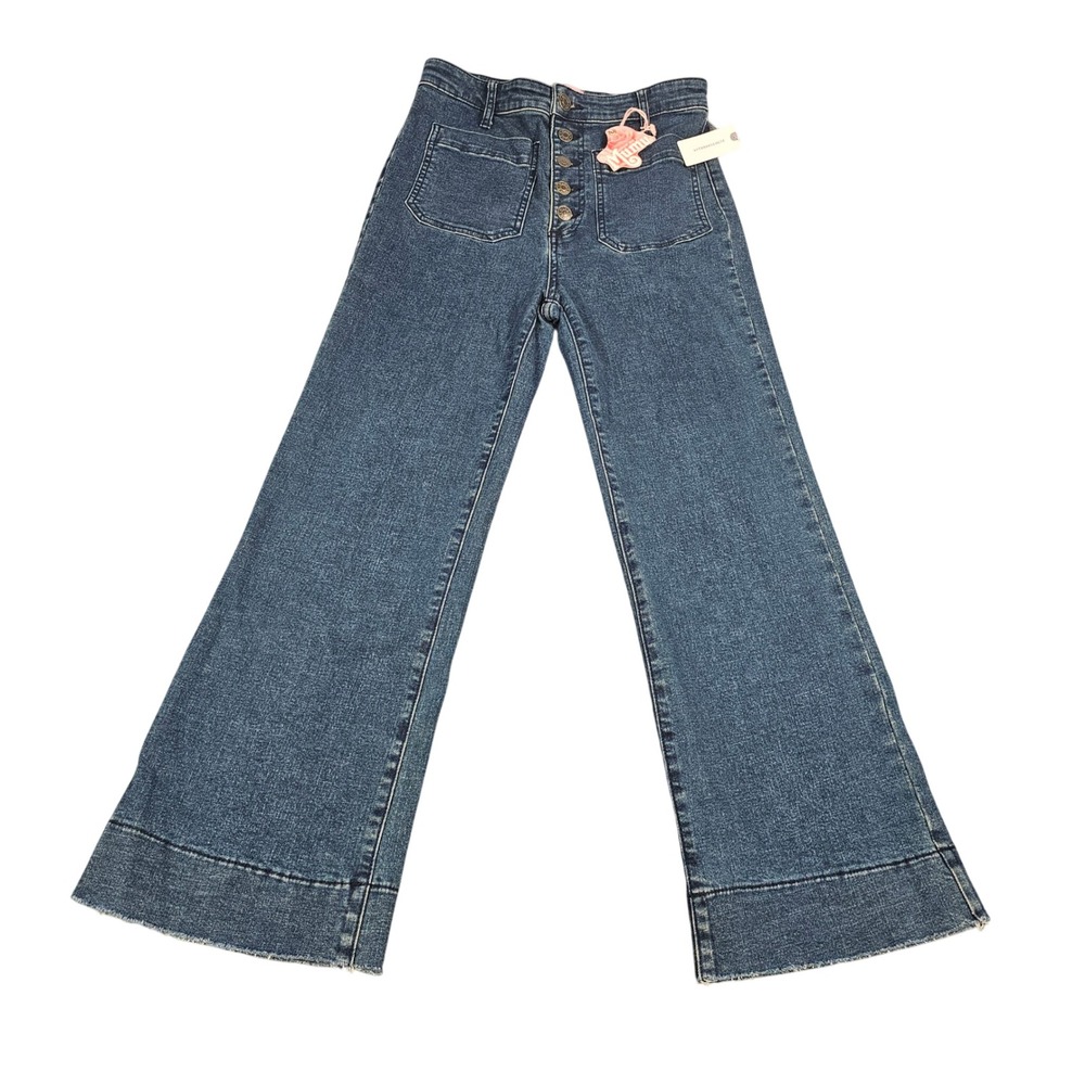 SHOW ME YOUR MUMU Cropped Fairan Trousers Dark Rainstorm Denim Jeans Size 24